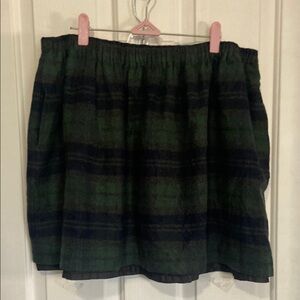 Plaid Green and Black Women's Skirt